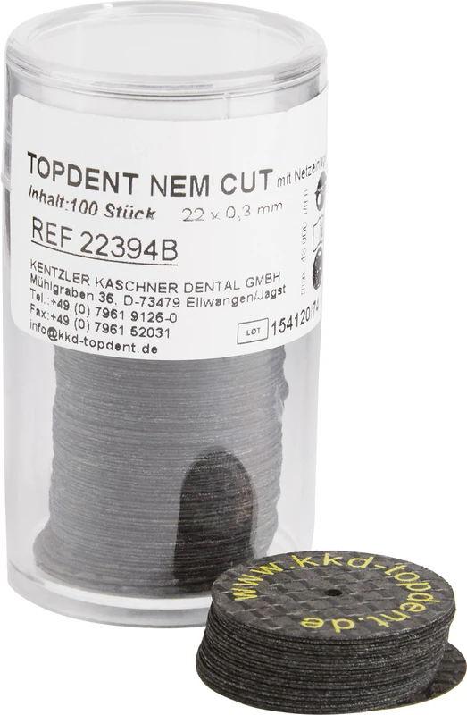 TOPDENT N/EM-Cut Packung 100 Stück glasfaserverstärkt, Ø 22 mm x 0,3 mm