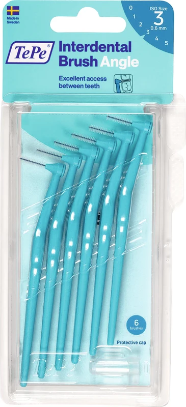 TePe® Interdentalbürsten Angle™ Packung 6 Stück blau, Ø 0,6 mm