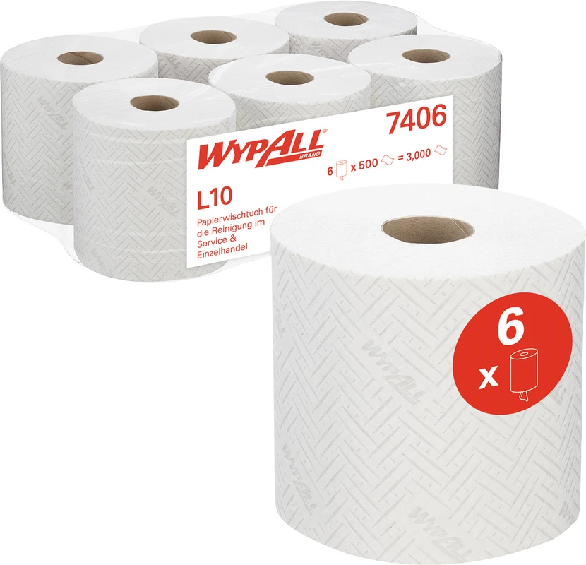 WYPALL L Wischtücher Karton 3.000 Tücher weiß, L10