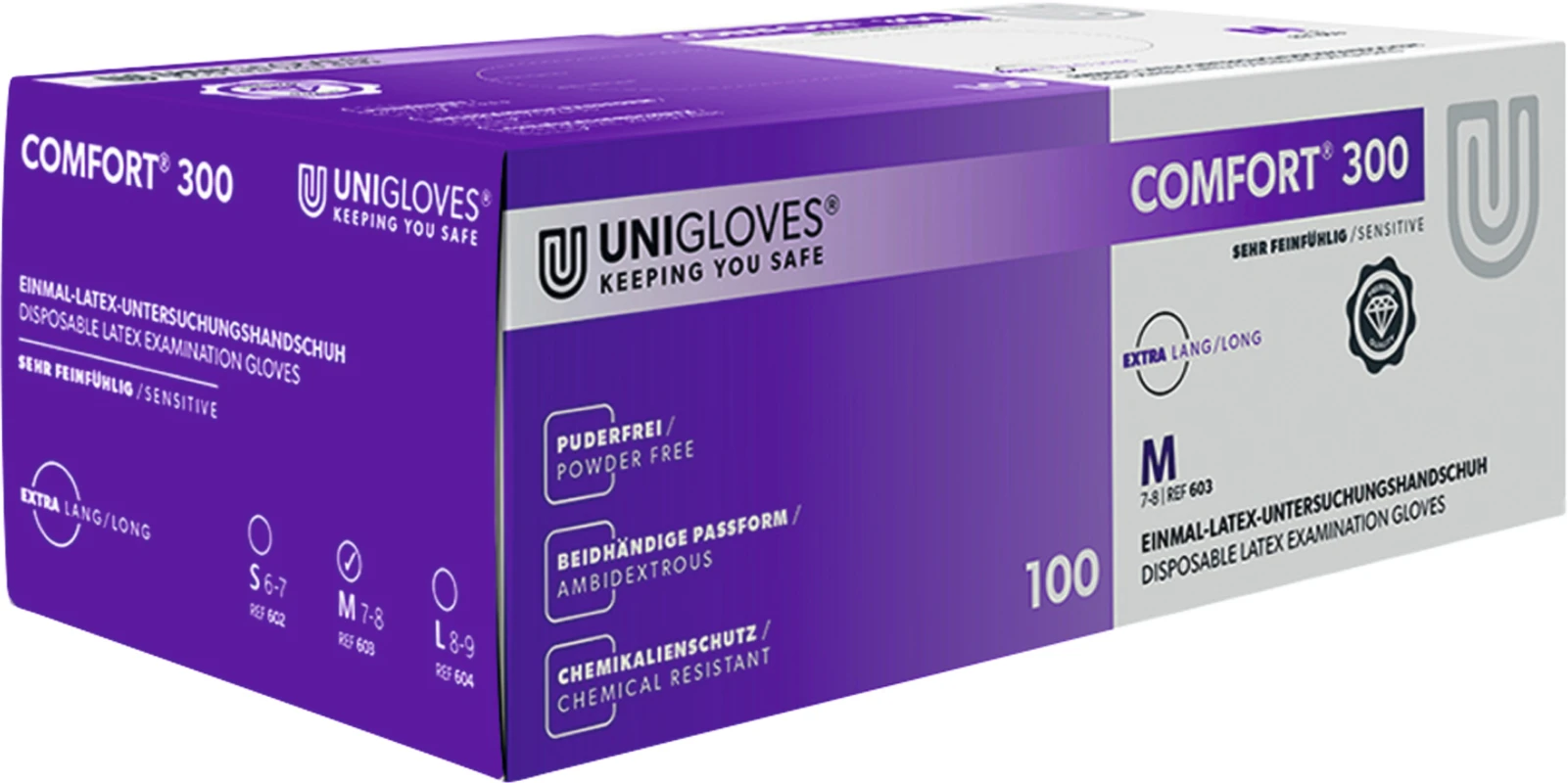COMFORT® 300 Packung 100 Stück puderfrei, naturlatex, M