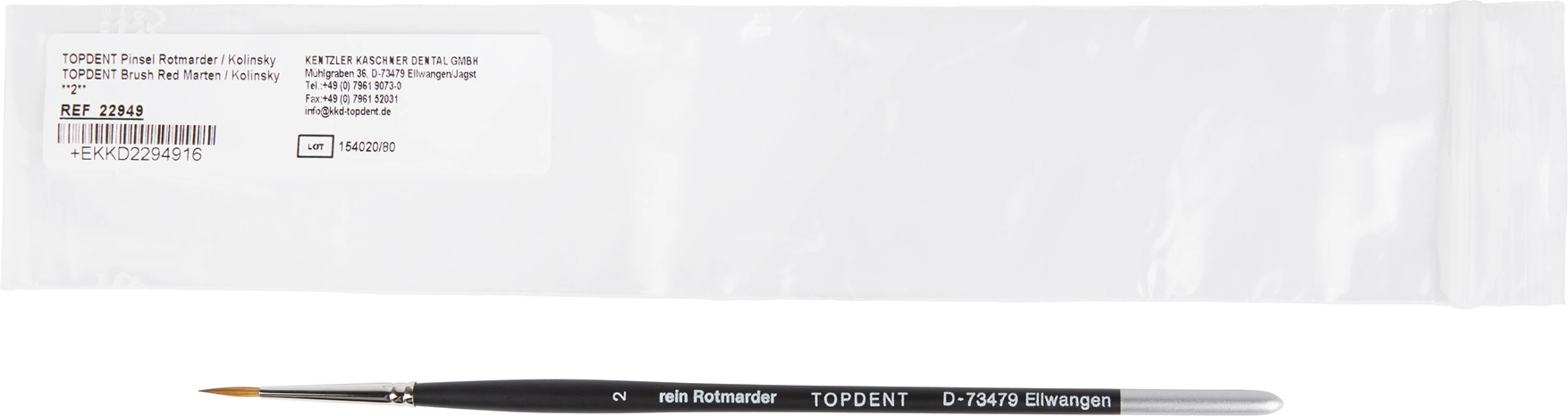 TOPDENT Pinsel Rotmarder Kolinsky Stück Nr. 2