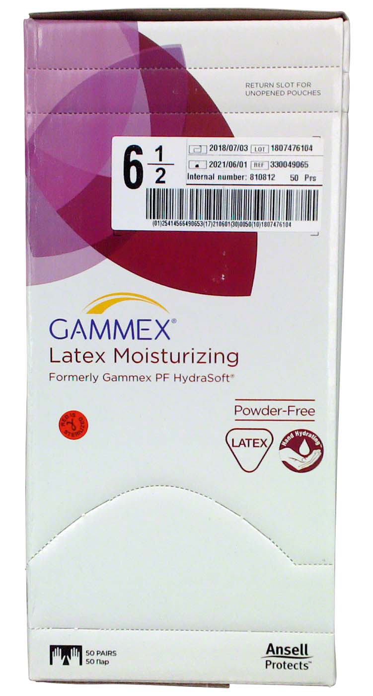 Gammex® Latex Moisturiser Packung 50 Paar puderfrei, natur, Größe 6,5 Gammex® Latex Moisturiser Ansell