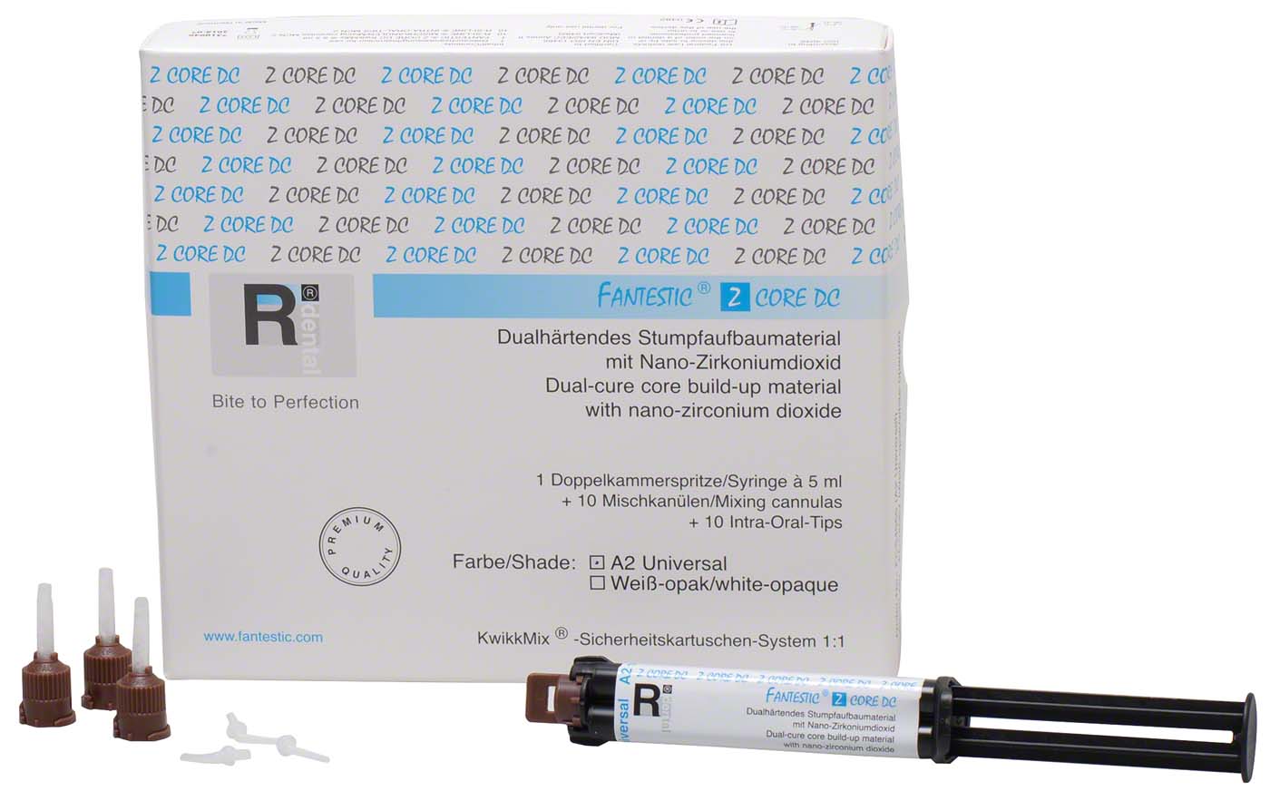 FANTESTIC® Z CORE DC Packung 5 ml KwikkMix Doppelkammerspritze A2, Zubehör FANTESTIC® Z CORE DC R-Dental