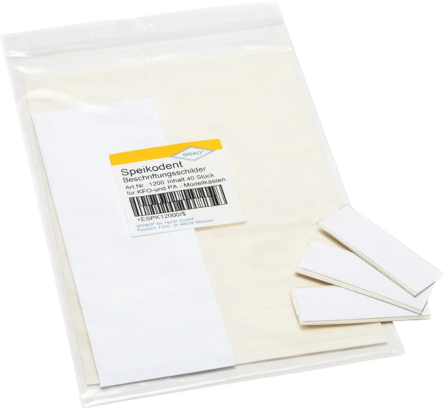 Beschriftungsschilder Packung 40 Stück 19 x 50 mm