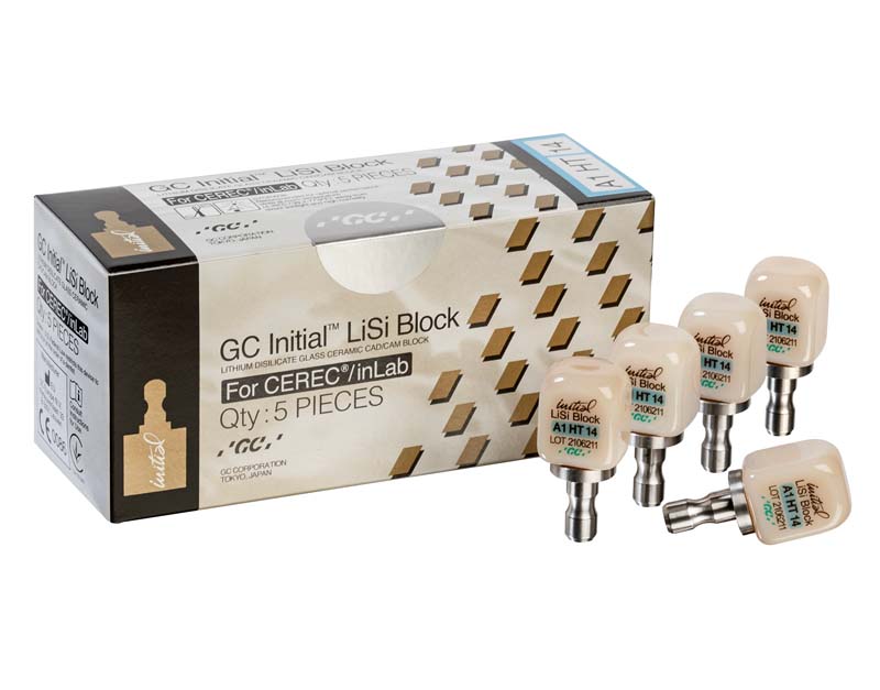 GC Initial™ LiSi Block für CEREC Packung 5 Stck Gre 14, A1 HT