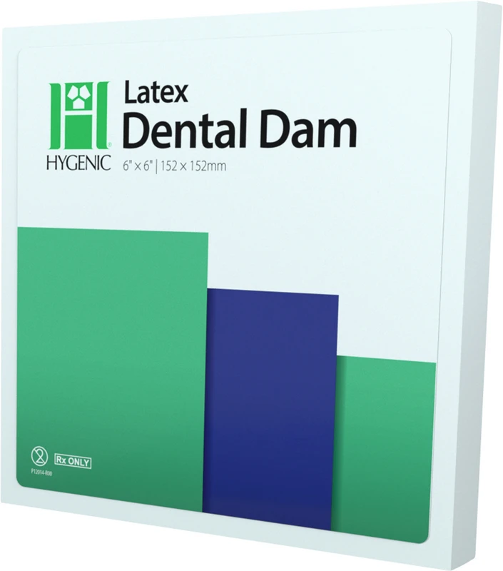 Hygenic® Latex Kofferdam Packung 36 Stück 6"x 6" medium grün