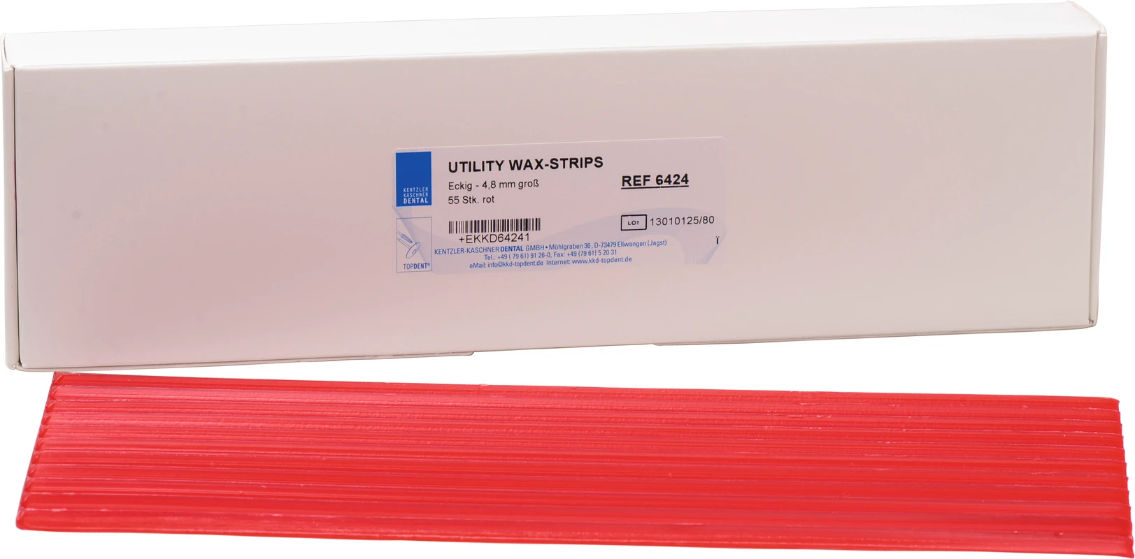 KKD® Utility Wax Strips Packung 55 Stangen rot, 4,8 mm