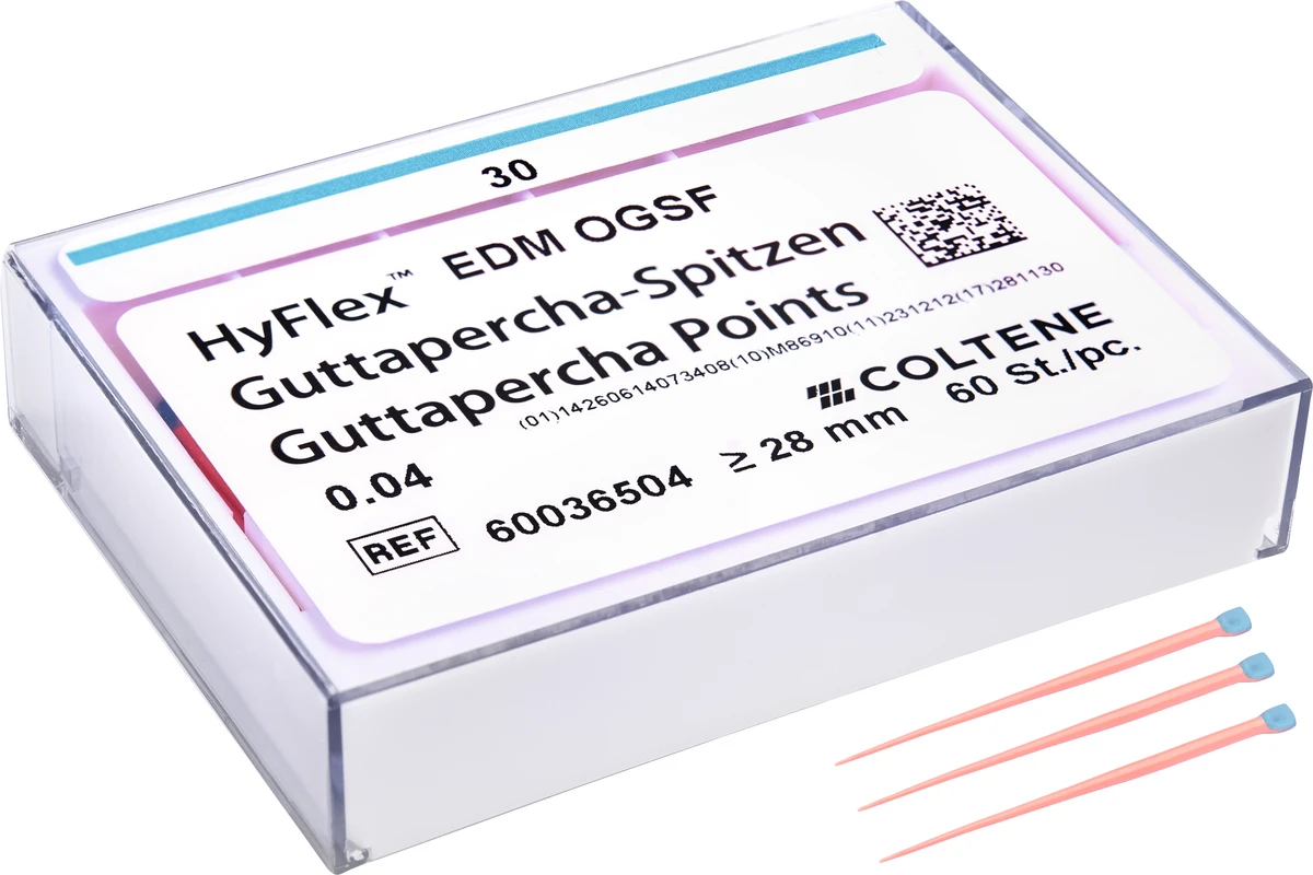 HyFlex™ EDM Guttapercha-Spitzen Packung 60 Stück OGSF, Taper.04, ISO 030