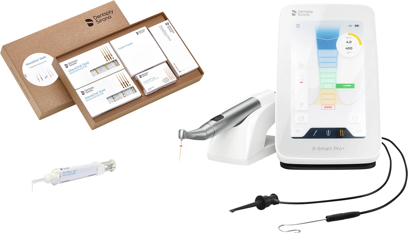 X-Smart® Pro+ Kit 1 X-Smart Pro+, 1 WaveOne Gold Treatment Solution Kit, 1 AH Plus Jet Starter Kit