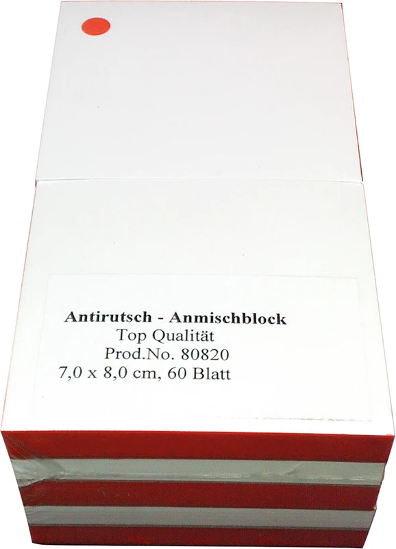 Anmischblöcke Packung 10 Stück universal, 60 Blatt, Antirutsch, zweiseitig geblockt, 7 x 8 cm