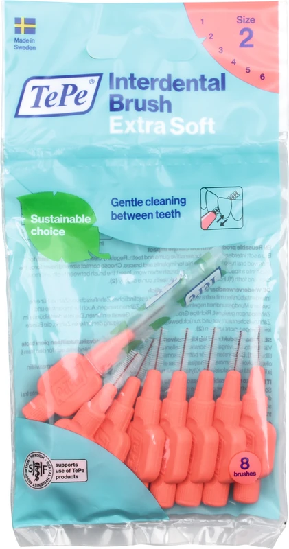 TePe® Interdentalbürsten Extra Soft Packung 8 Stück rot, Ø 0,5 mm