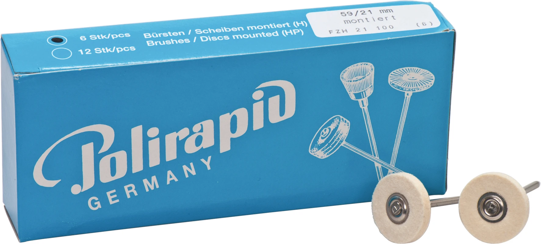 Filzkörper Packung 6 Stück Nr. 59, HP, Filz, Ø 21 mm, S: 3,5 mm