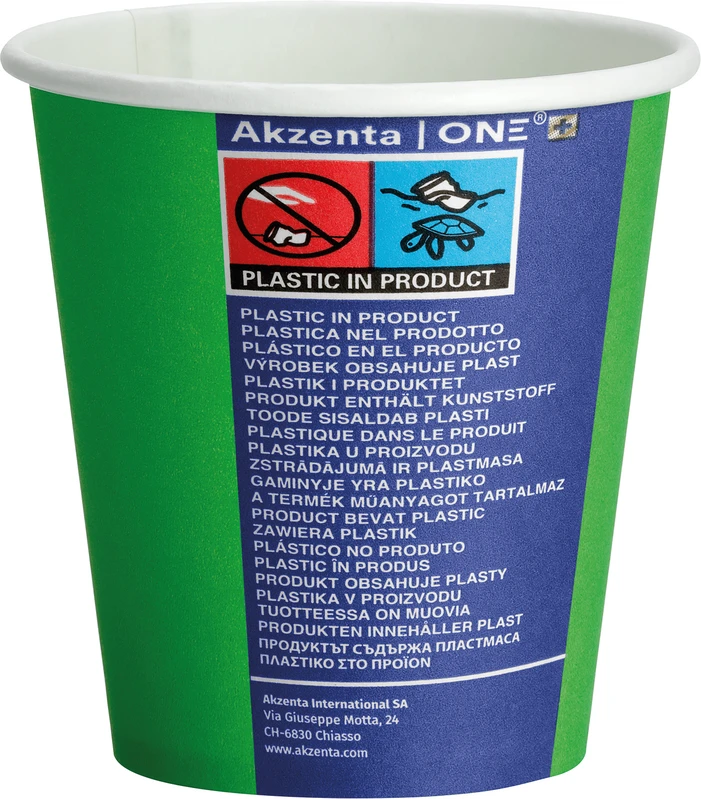 Akzenta ONE Pappbecher Karton 20 x 50 Stück fresh green, 180 ml