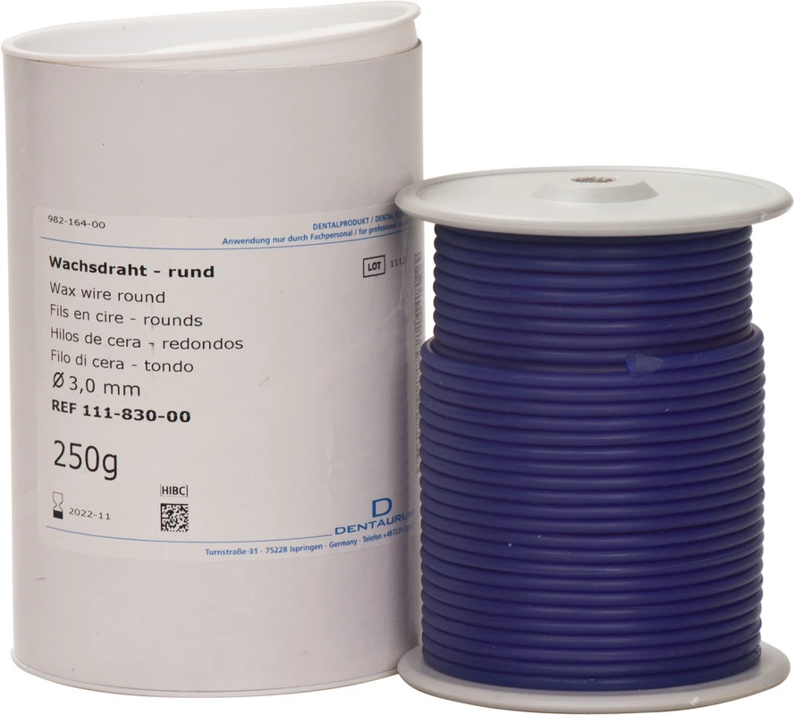 Wachsdraht Rolle 250 g blau, rund, Ø 3 mm, Soft