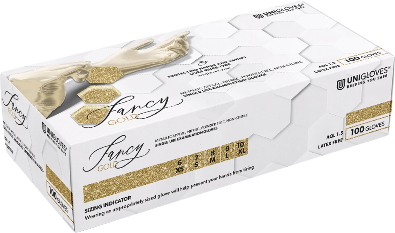 FANCY GOLD Packung 100 Stück puderfrei, gold, L