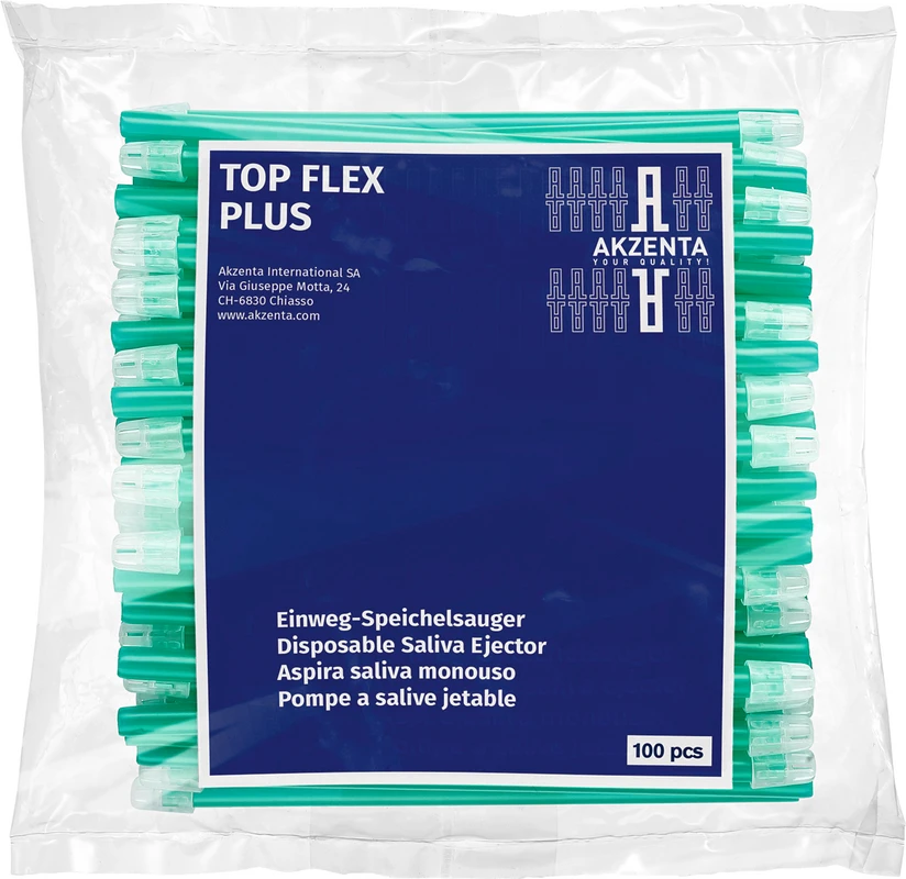 TOP FLEX Speichelsauger Packung 100 Stück dunkelgrün