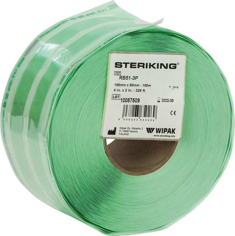 Sterilisationsrollen R / RB Rolle 100 m mit Seitenfalte, 100 x 50 mm