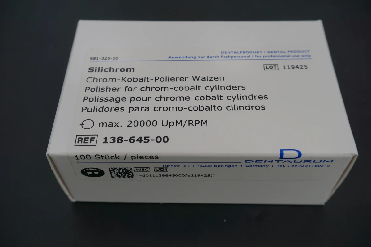 Silichrom-Polierer Packung 100 Stück Zylinder, grob