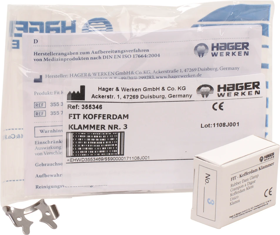 Fit-Kofferdam® Molarenklammern mit Flügeln tiefgreifend Hager &amp; Werken