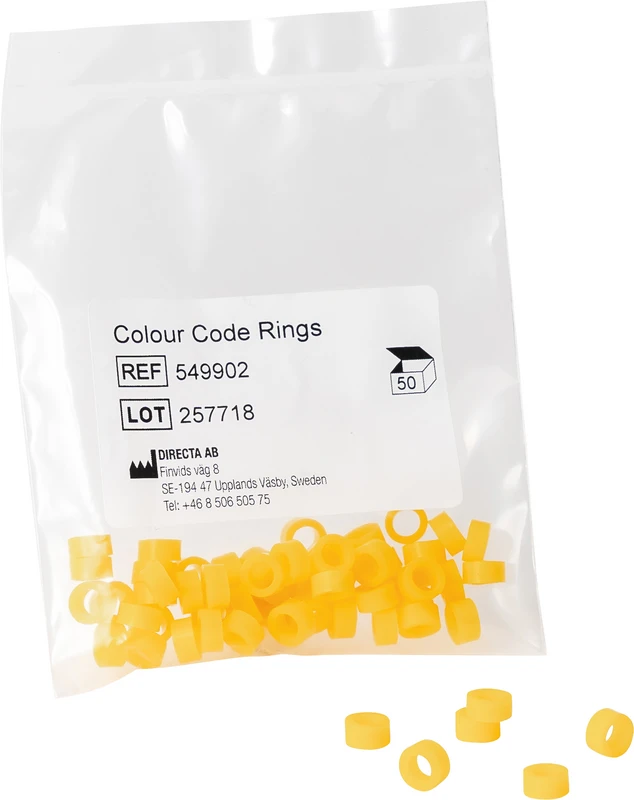 Colour Code Rings Packung 50 Stück gelb