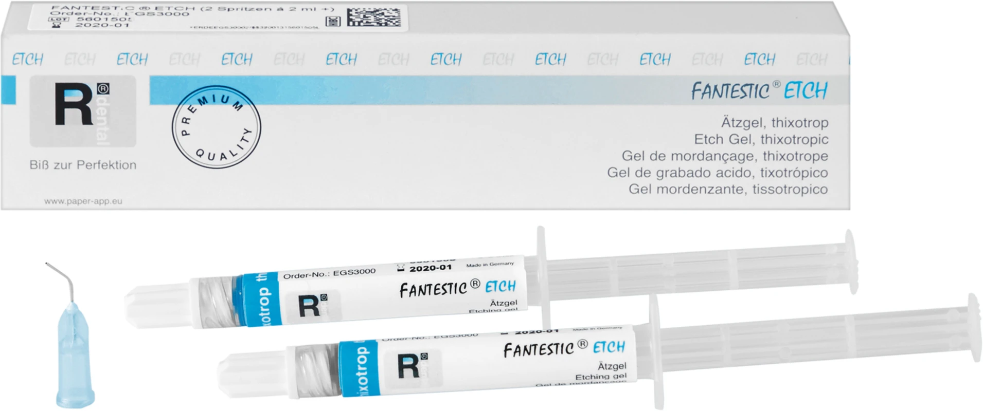 FANTESTIC® ETCH Packung 2 x 2 ml, 6 Applikationskanülen