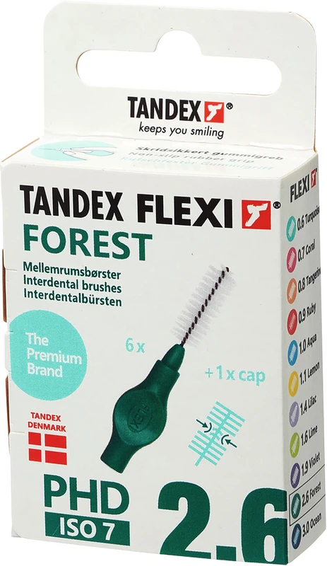 FLEXI® Interdentalbürsten PHD Packung 6 Stück forest, PHD 2.6 (Ø 1,2 mm), ISO 7