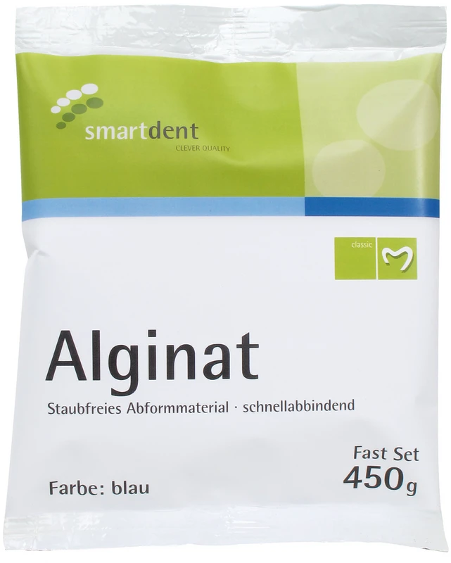 smart Alginat blau Beutel 450 g schnellhärtend, mit Pfefferminzgeschmack, blau, smart Alginat blau smartdent