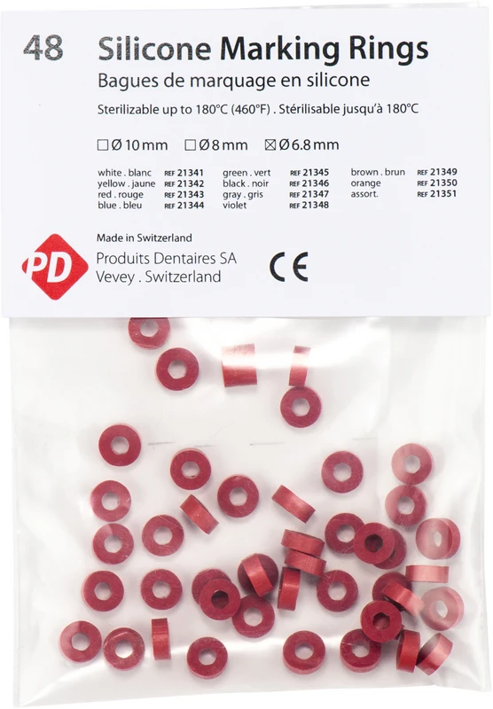 Markierungsringe Packung 48 Stück rot, Ø 6,8 mm