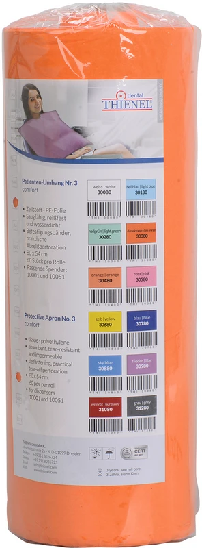 Patientenumhang Nr. 3 comfort Rolle 60 Stück dunkelorange