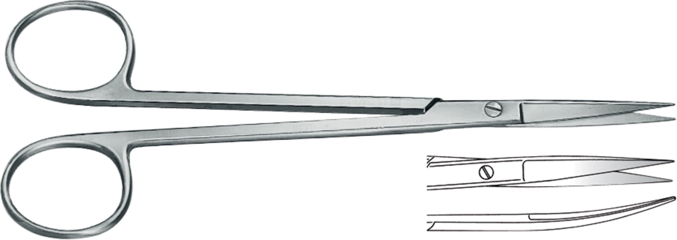 Scheren nach Sanvenero Stück 11-341-14-07, gebogen, 140 mm
