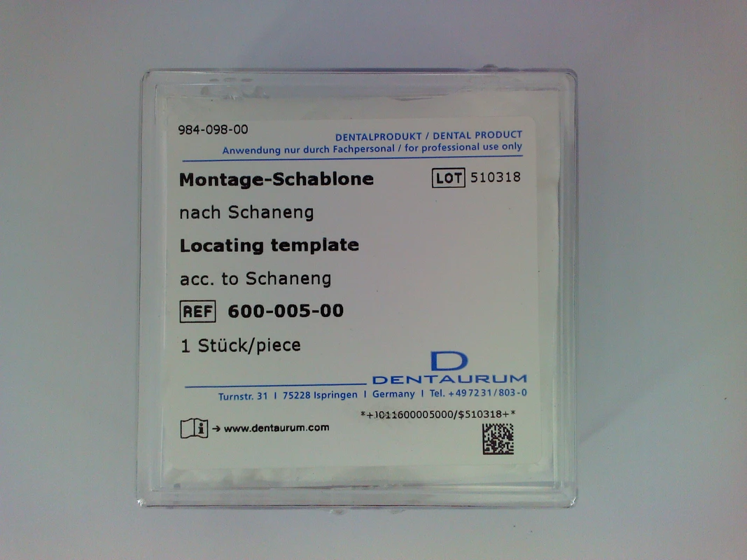 Montage-Schablone nach Schaneng Stück