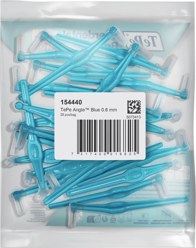 TePe® Interdentalbürsten Angle™ Packung 25 Stück blau, Ø 0,6 mm