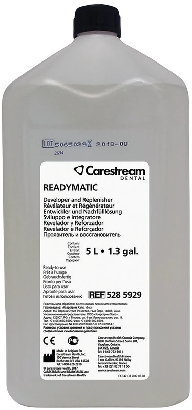 Dental Readymatic Chemie Packung 1 Entwicklerkonzentrat, 1 Nachfülllösung, für 2 x 5 l Lösung Dental Readymatic Chemie Carestream HEALTH