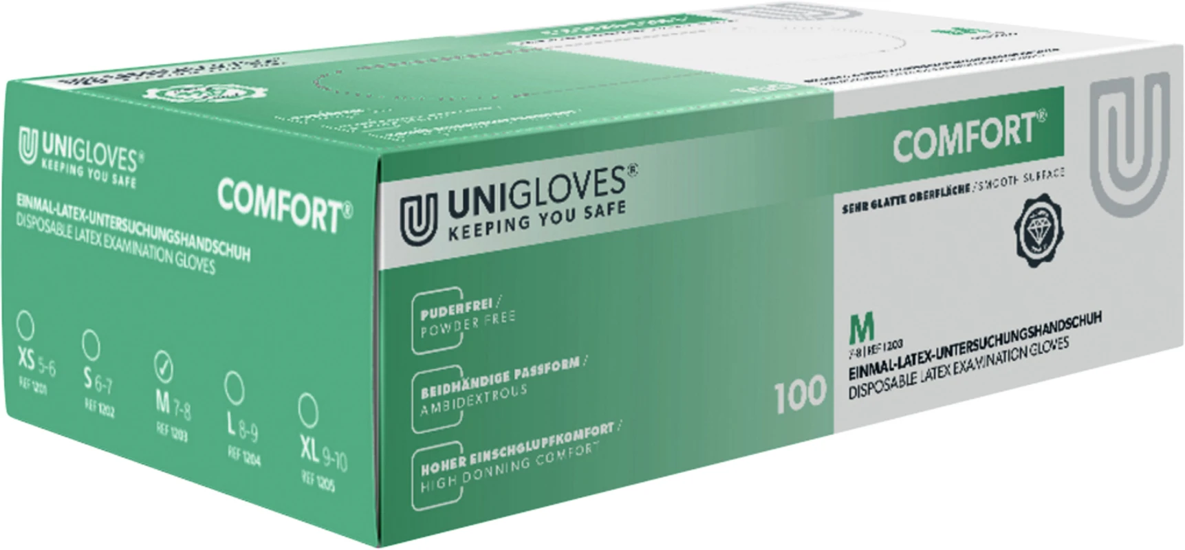 COMFORT® Packung 100 Stück puderfrei, weiß, M
