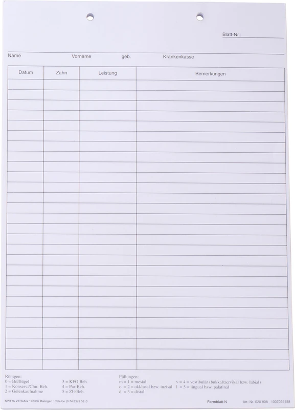 Krankenblatt N Spitta Verlag