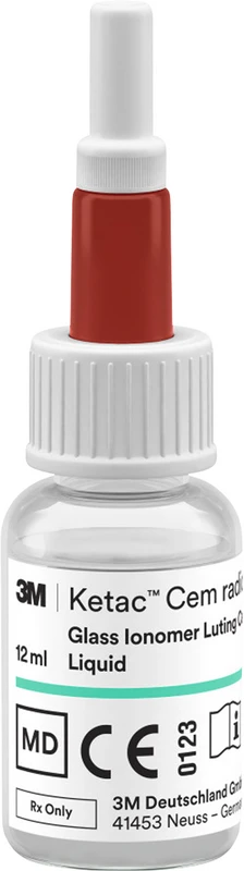 Ketac™ Cem radiopaque Großpackung 3 x 33 g Pulver, 3 x 12 ml Flüssigkeit, 1 Anmischblock