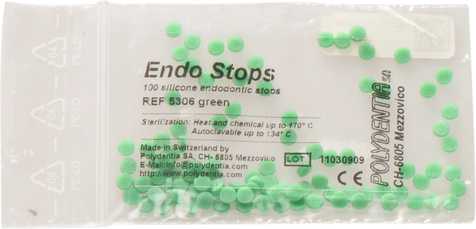 Endo Stops Packung 100 Endo-Stopper grün