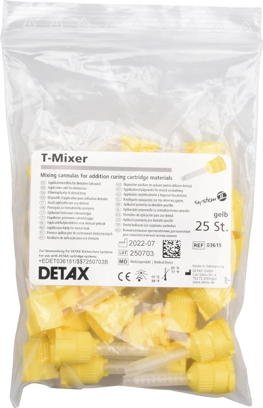 Automix 2 Mischkanülen Packung 25 Stück gelb
