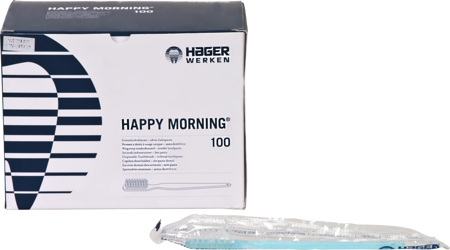 Happy Morning® Einmalzahnbürste Packung 100 Stück ohne Zahnpasta
