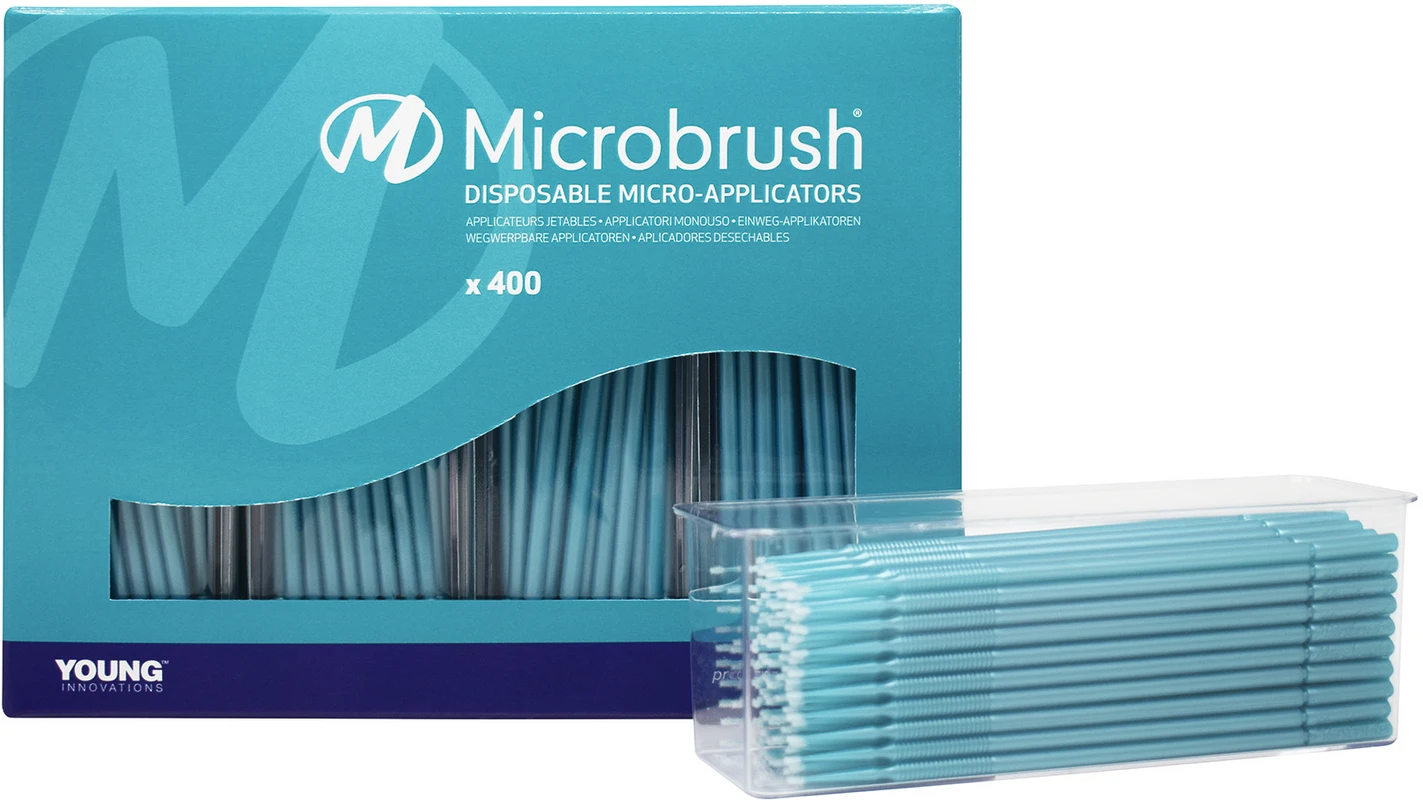 Microbrush® Applikatoren Plus Serie Packung 400 Stück petrol, ultrafein 0,5 mm