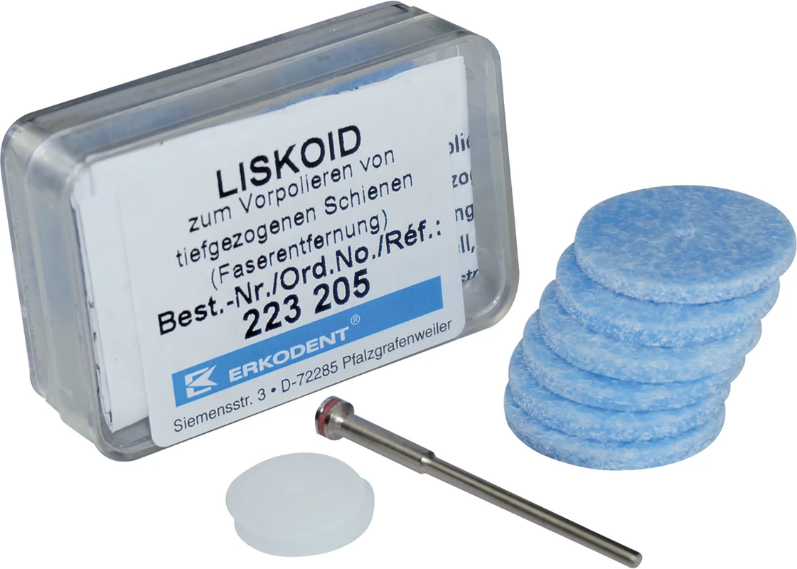 LISKOID Packung 6 Stück unmontiert,blau, 4 Stützscheiben, 1 Mandrell