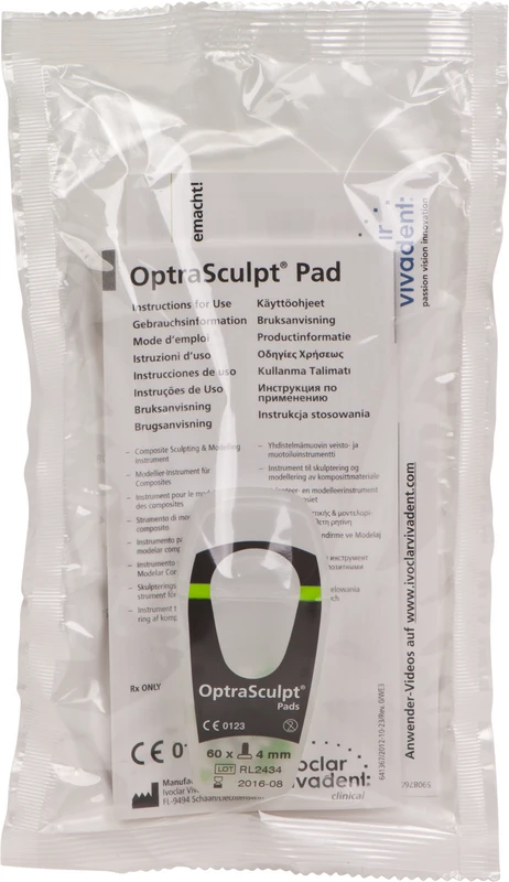 OptraSculpt® Pad Refill Packung 1 OptraSculpt Pad 4 mm/60, 1 Gebrauchsinformation, 1 Cross Marketing Card