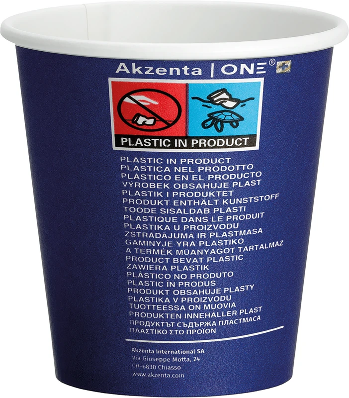 Akzenta ONE Pappbecher Karton 20 x 50 Stück magic blue, 180 ml