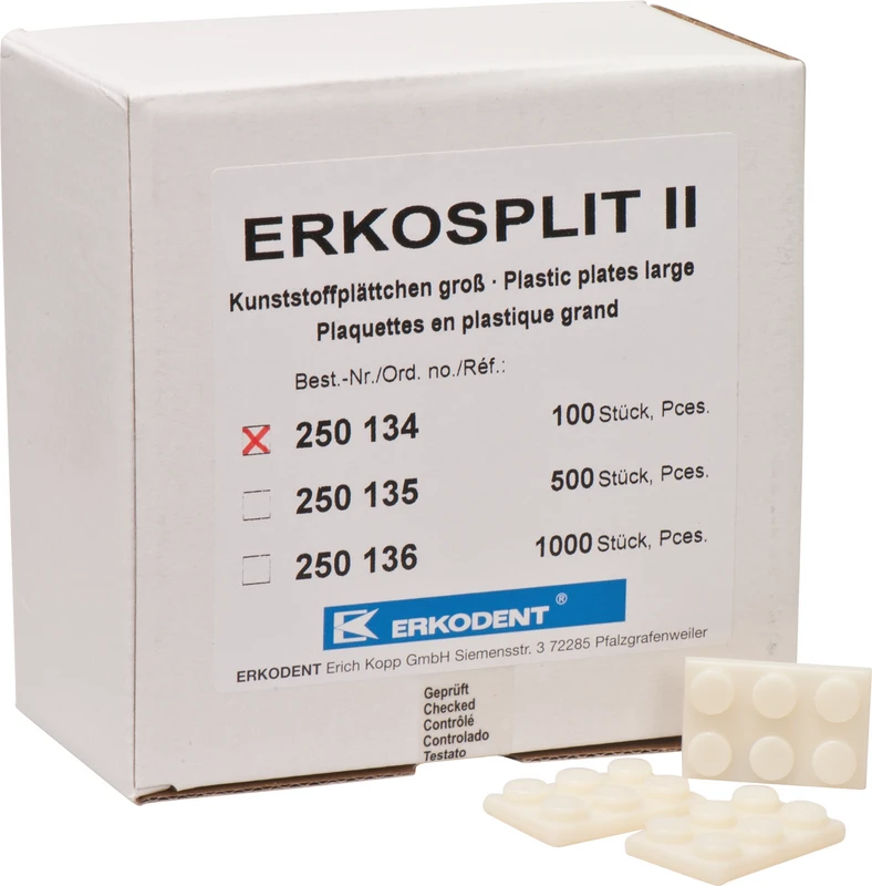 ERKOSPLIT II Packung 100 Kunststoffplättchen groß