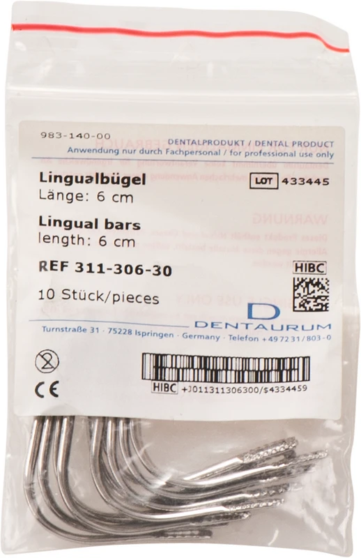 Lingualbügel Packung 10 Stück, Länge 6 cm