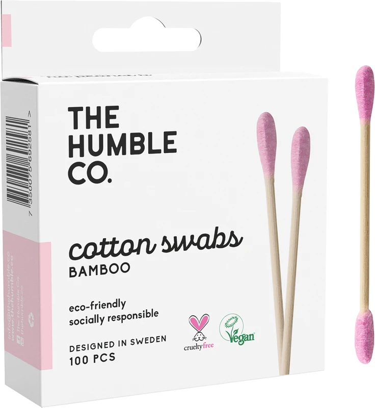Humble Wattestäbchen Bambus Packung 100 Stück lila