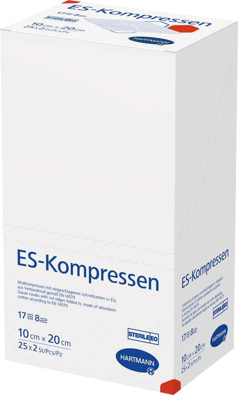 ES-Kompressen steril Packung 25 x 2 Stck 10 x 20 cm, 8-fach gelegt