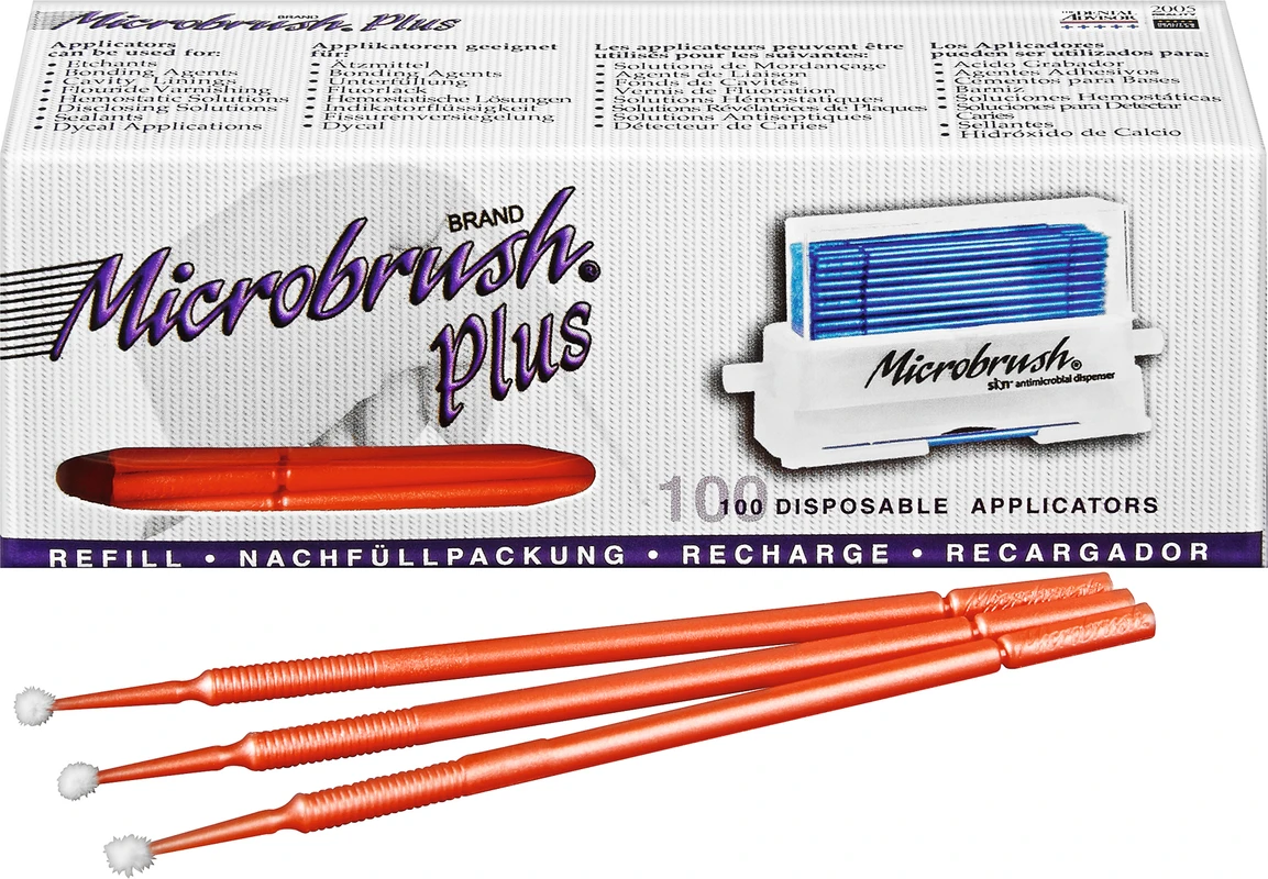 Microbrush® Applikatoren Plus Serie Packung 100 Stück orange, regulär 2 mm