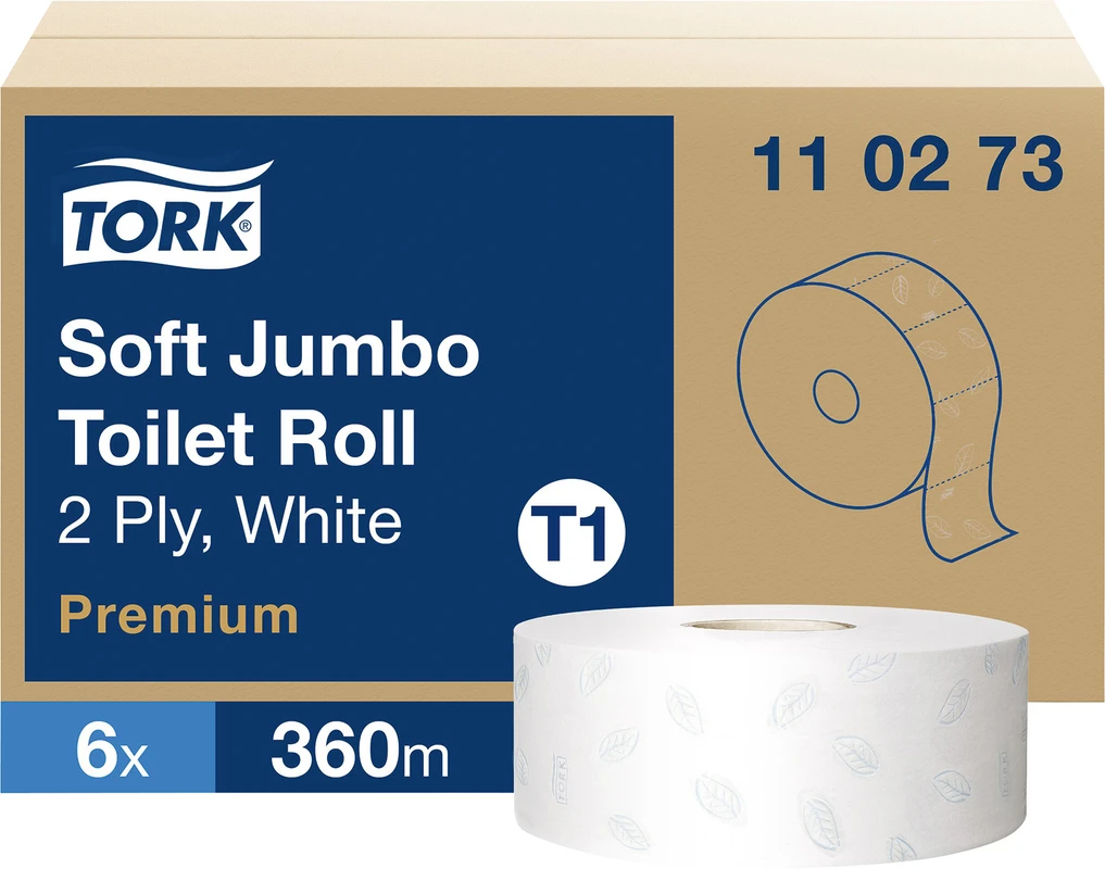 TORK® Jumbo Toilettenpapier Packung 6 Rollen 2-lagig, 20 x 9,7 cm, weich, geprägt, weiß