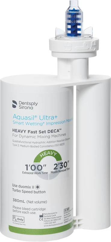 Aquasil® Ultra+ Packung 2 x 380 ml Doppelkartusche DECA Heavy Fast Set, 20 Mischkanülen Aquasil® Ultra+ Dentsply Sirona